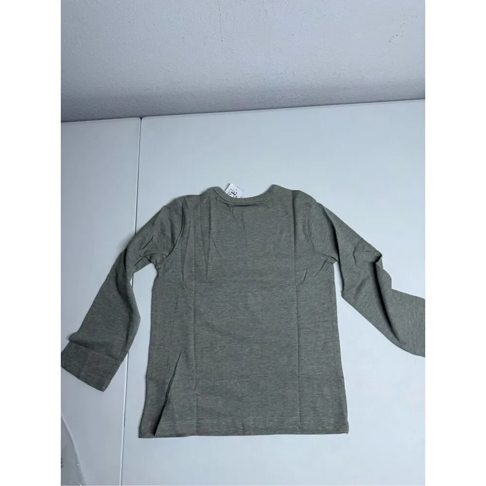 NWT The Children’s Place Handsome Tee Shirt Long Sleeve Green Cotton Size 4T